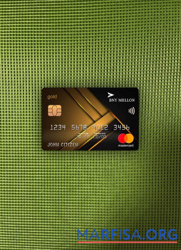 Realistic USA Bank of New York Mellon gold mastercard photolook front real example